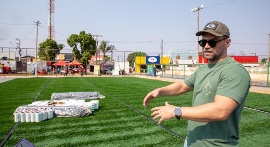 Secretário de Esportes realiza visita técnica em obras do espaço esportivo do Pedra 90