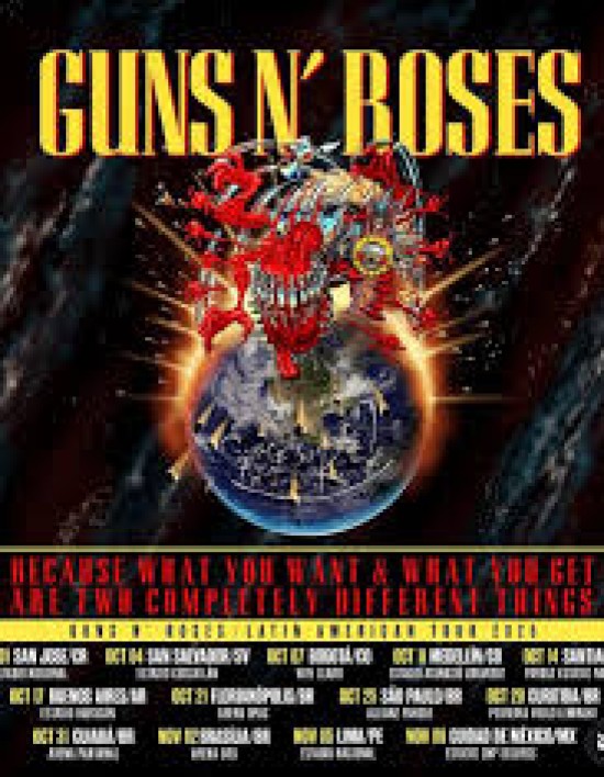Guns N' Roses confirma show na Arena Pantanal em Cuiabá em turnê pelo Brasil; veja data