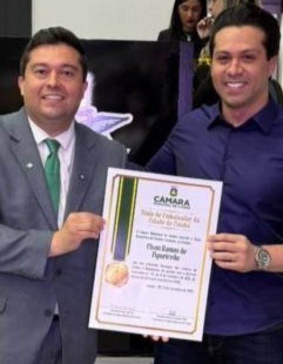 Vereador Jean Barros entrega Título de Embaixador de Cuiabá ao empresário Elson Ramos