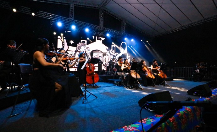 Parque das Águas é palco de apresentação de orquestra e público fica encantado