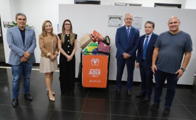 TCE-MT entrega doações para campanha em apoio a mulheres vítimas de violência doméstica