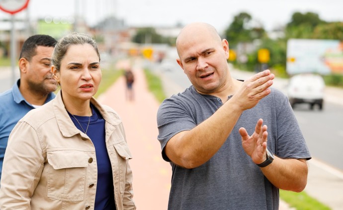 Prefeito Abilio Brunini e vice-prefeita Vânia anunciam melhorias na Avenida Parque do Barbado